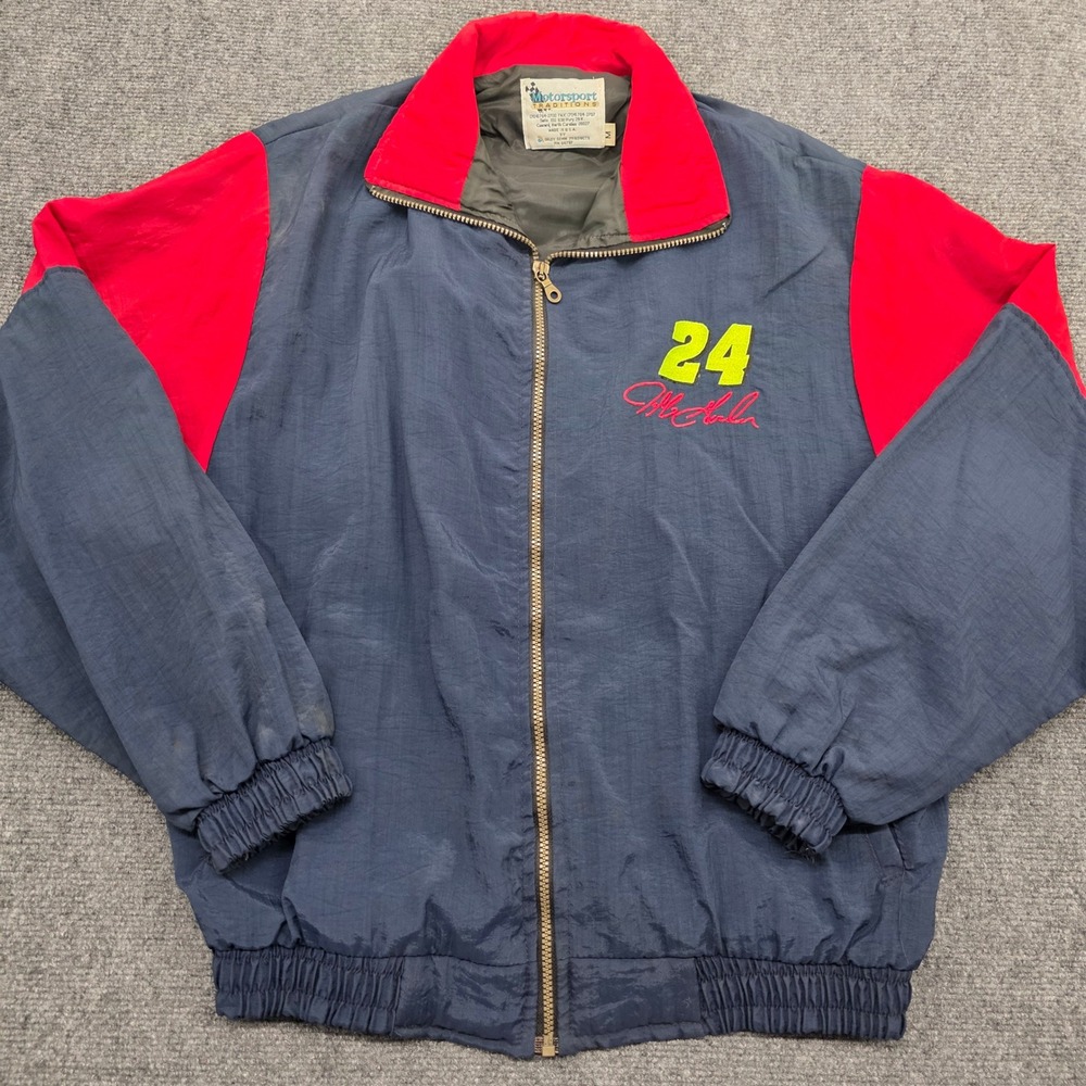 Vintage Jeff Gordon 24 NASCAR Jacket Motorsport Tradition Monte Carlo Navy Red M